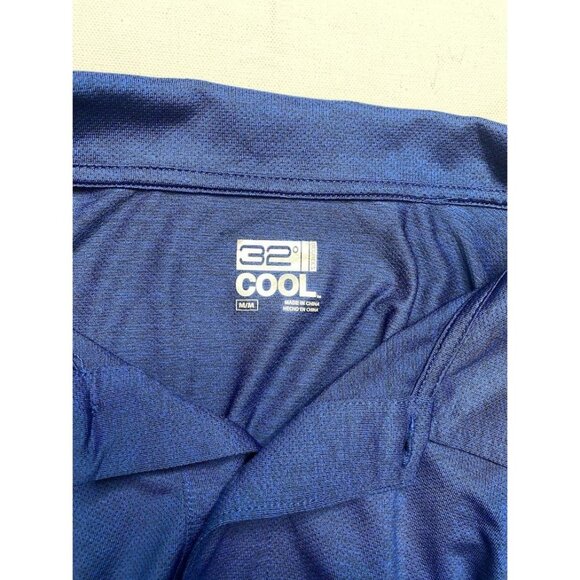 32 Degrees Polo Men's MEDIUM Blue Short-Sleeve Techno Mesh Soft Stretch NEW - Picture 10 of 11